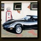 Muurschildering Corvette